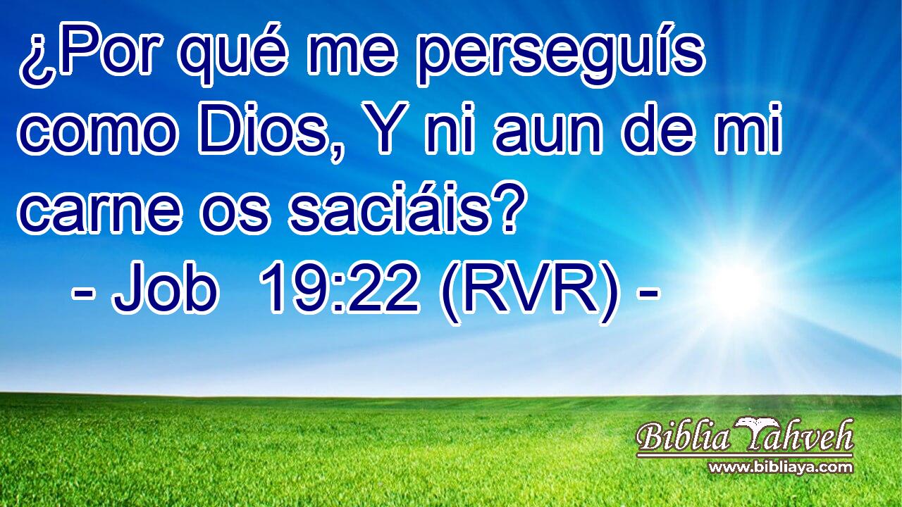 ¿Por qué me perseguís como Dios, Y ni aun de mi carne os saciáis?