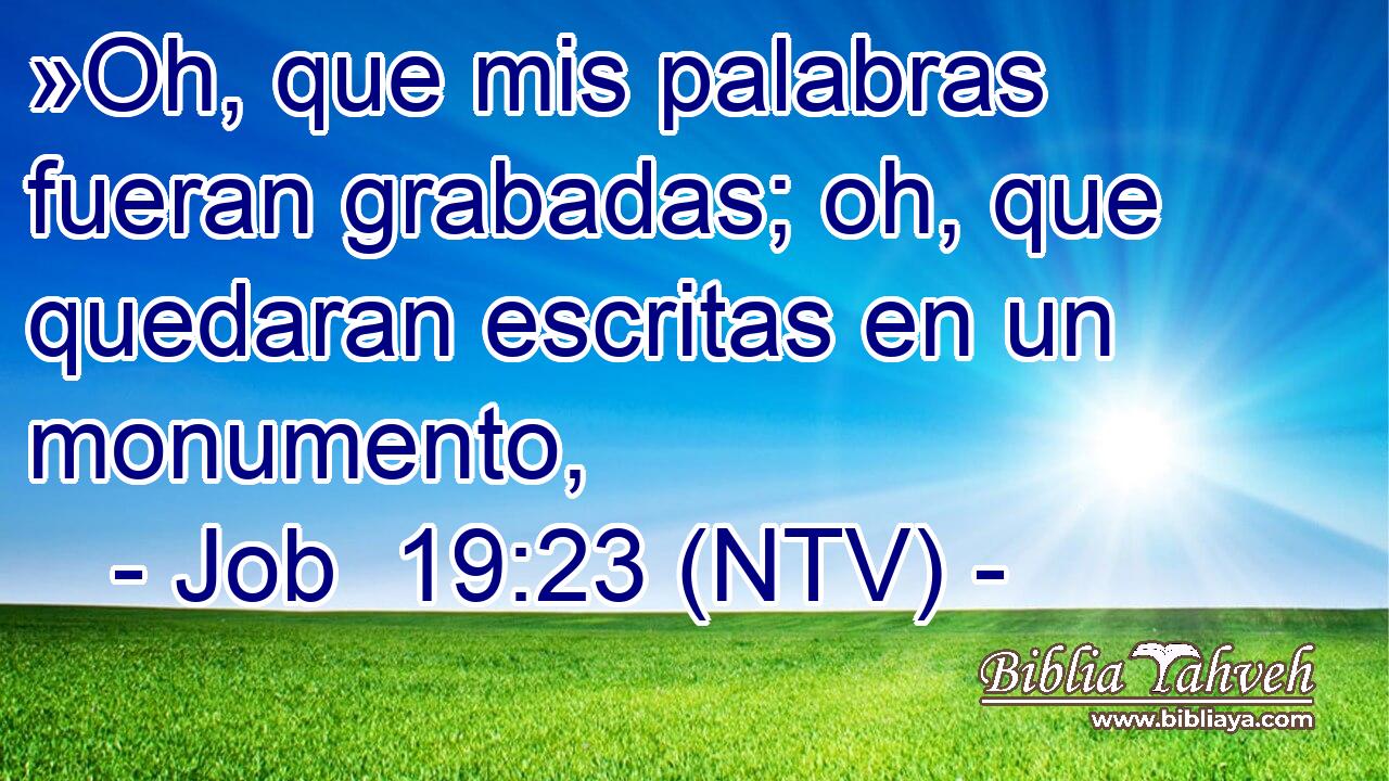»Oh, que mis palabras fueran grabadas; oh, que quedaran escritas en un monumento,