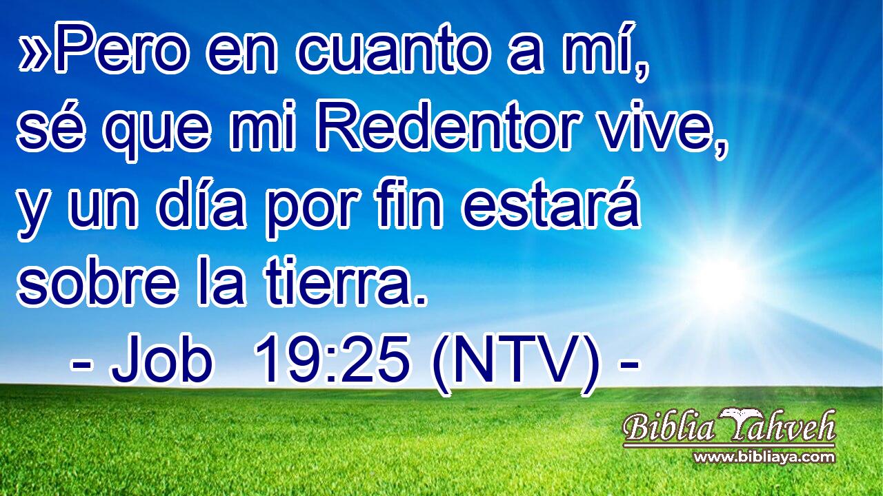 »Pero en cuanto a mí, sé que mi Redentor vive, y un día por fin estará sobre la tierra.