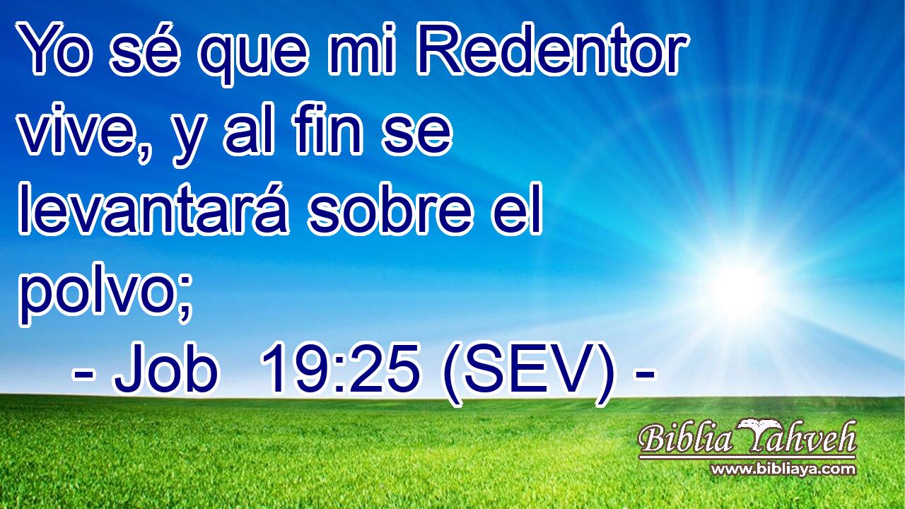 Yo sé que mi Redentor vive, y al fin se levantará sobre el polvo;