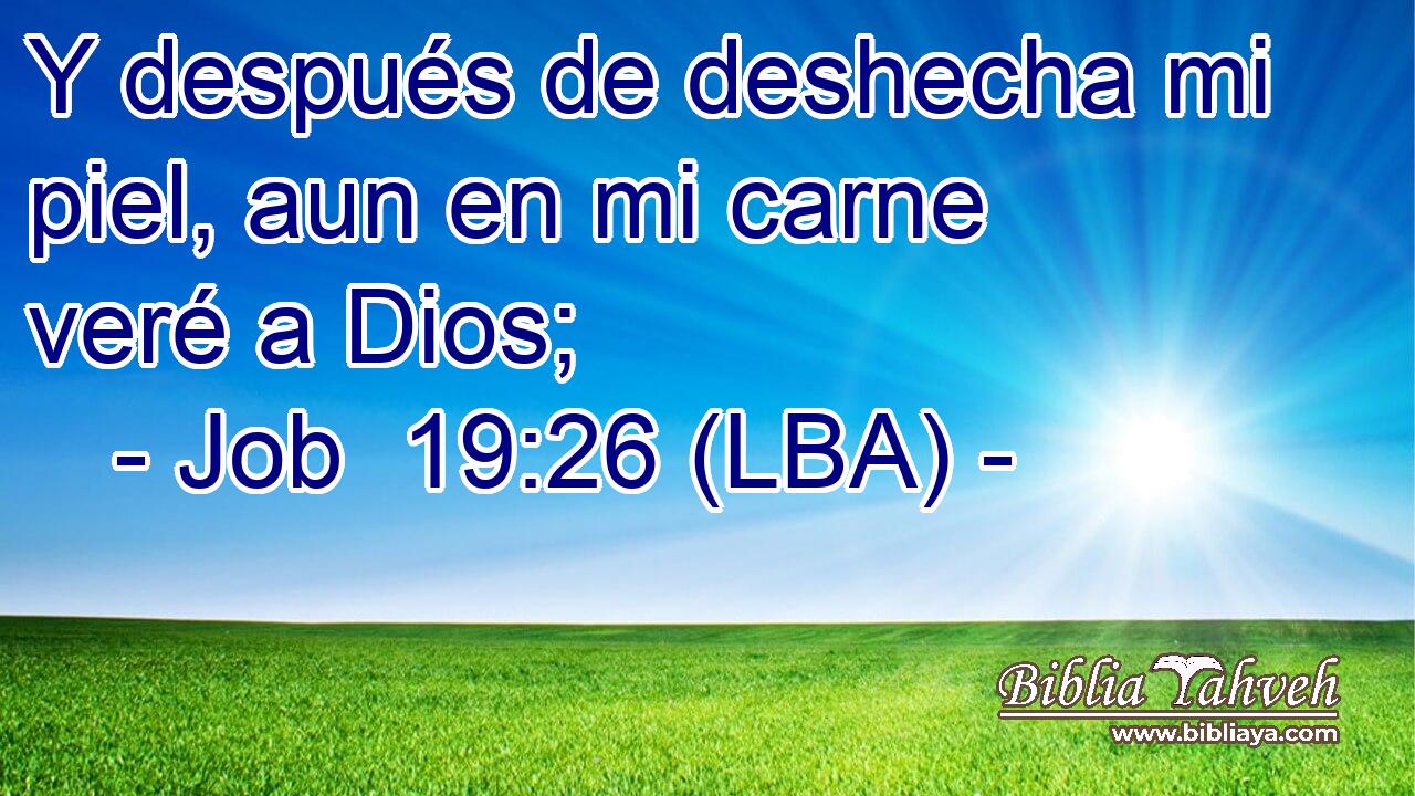 Y después de deshecha mi piel, aun en mi carne veré a Dios;