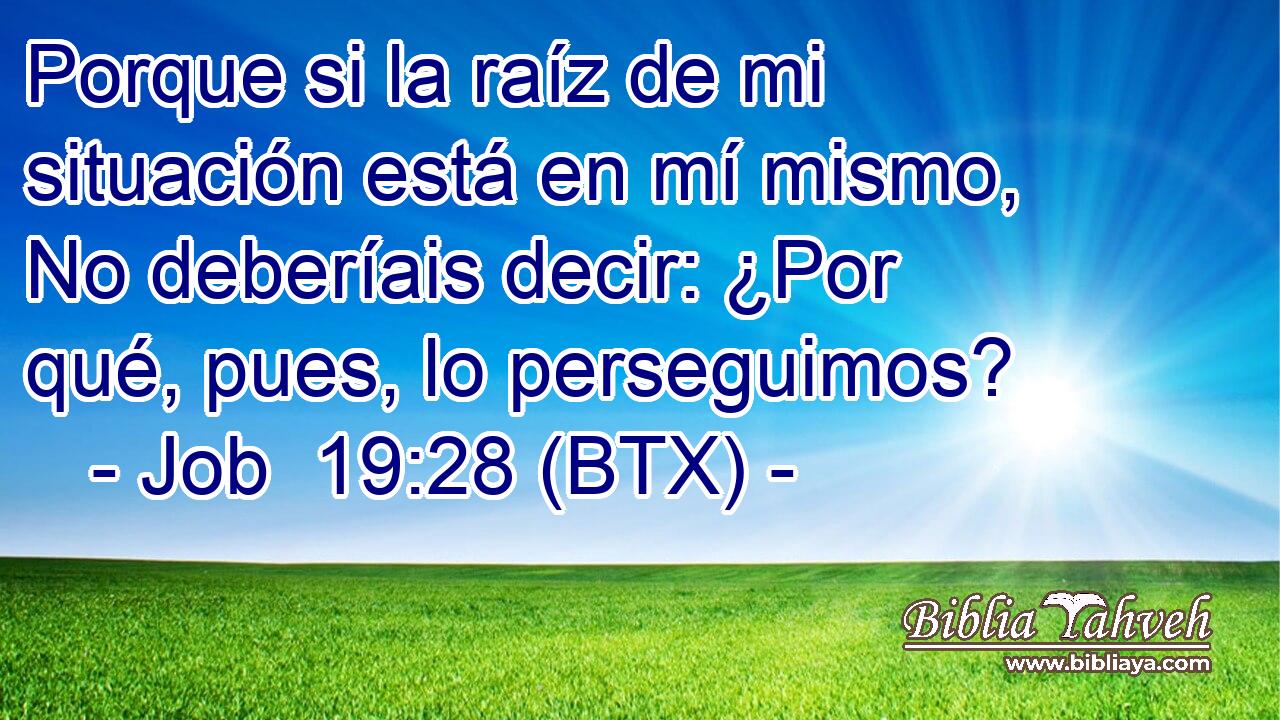 Porque si la raíz de mi situación está en mí mismo, No deberíais decir: ¿Por qué, pues, lo perseguimos?