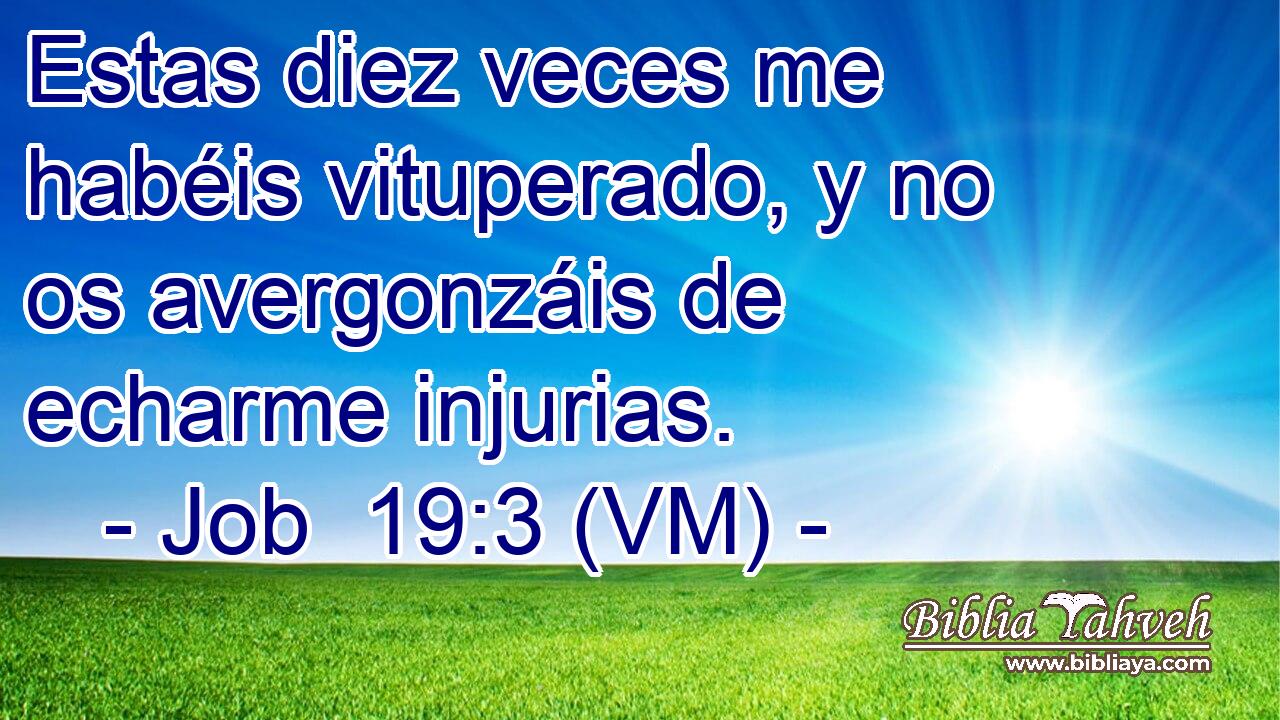  Estas diez veces me habéis vituperado, y no os avergonzáis de echarme injurias. 