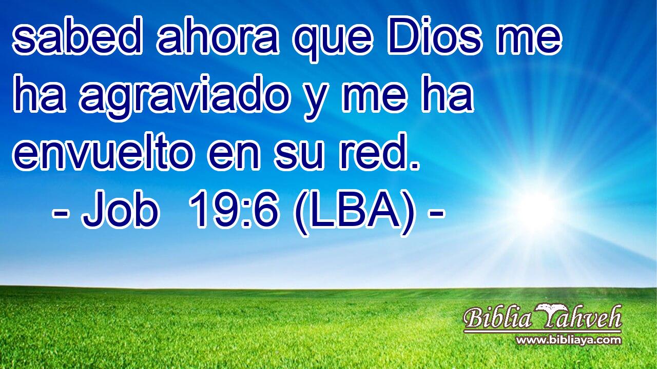 sabed ahora que Dios me ha agraviado y me ha envuelto en su red.