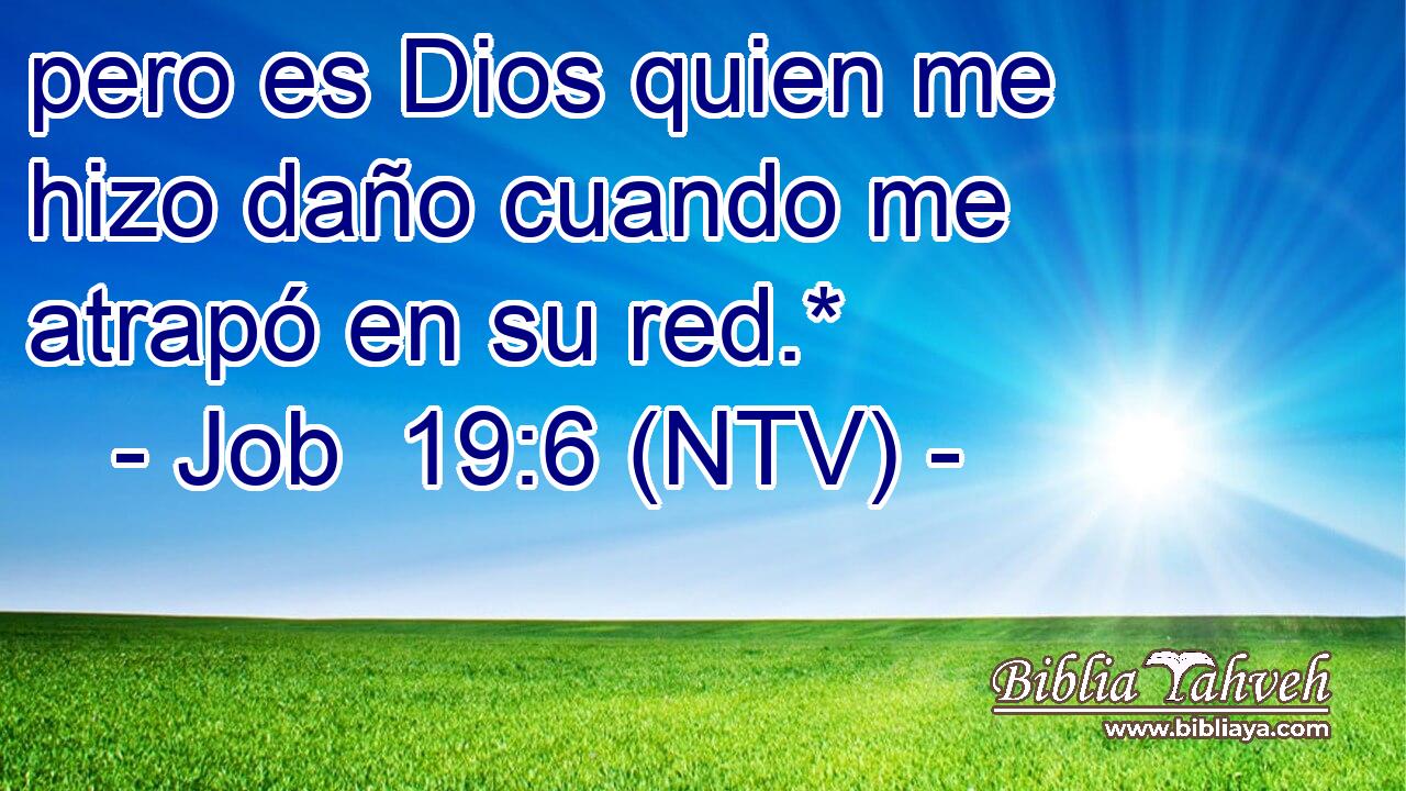 pero es Dios quien me hizo daño cuando me atrapó en su red.*