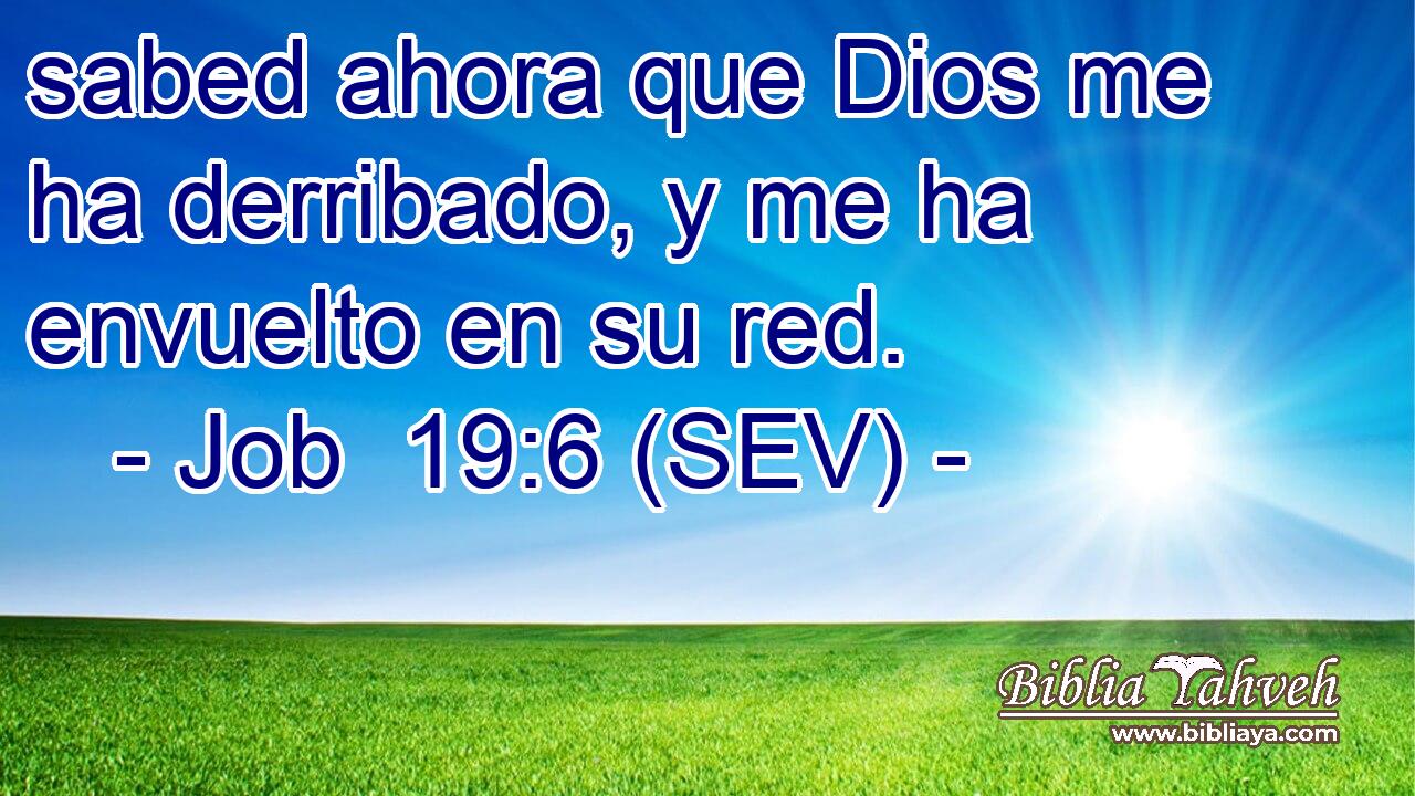 sabed ahora que Dios me ha derribado, y me ha envuelto en su red.