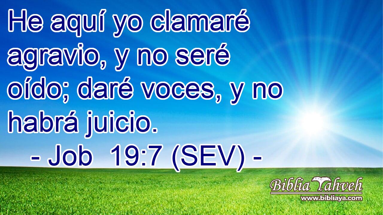 He aquí yo clamaré agravio, y no seré oído; daré voces, y no habrá juicio.