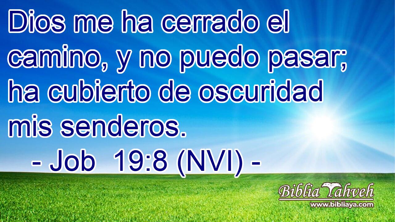  Dios me ha cerrado el camino, y no puedo pasar; ha cubierto de oscuridad mis senderos. 