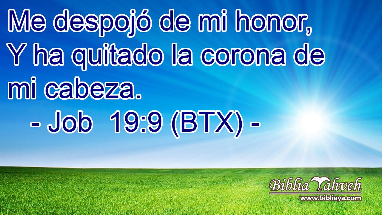 Me despojó de mi honor, Y ha quitado la corona de mi cabeza.