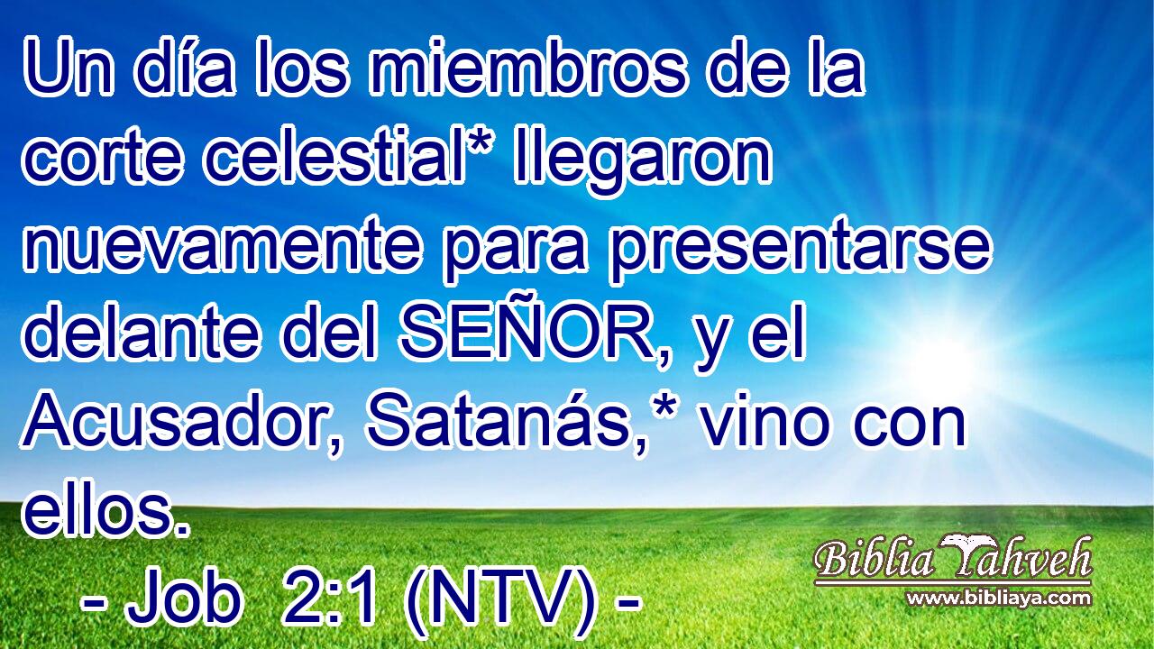 Un día los miembros de la corte celestial* llegaron nuevamente para presentarse delante del SEÑOR, y el Acusador, Satanás,* vino con ellos.
