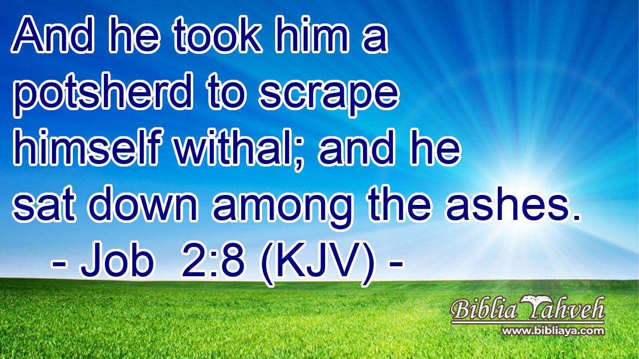 And he took him a potsherd to scrape himself withal; and he sat down among the ashes.