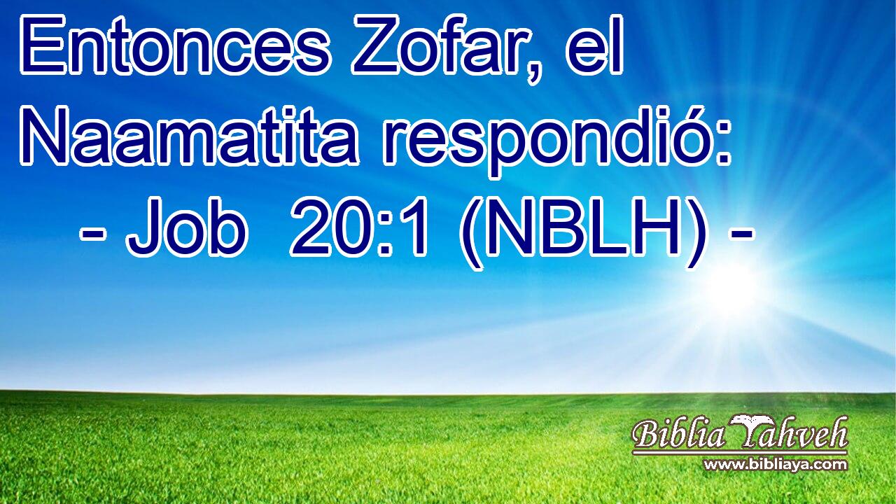  Entonces Zofar, el Naamatita respondió: 