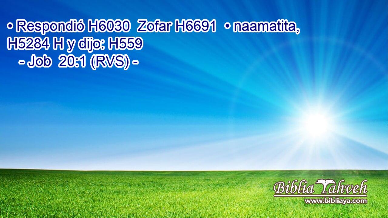• Respondió H6030  Zofar H6691  • naamatita, H5284 H y dijo: H559  