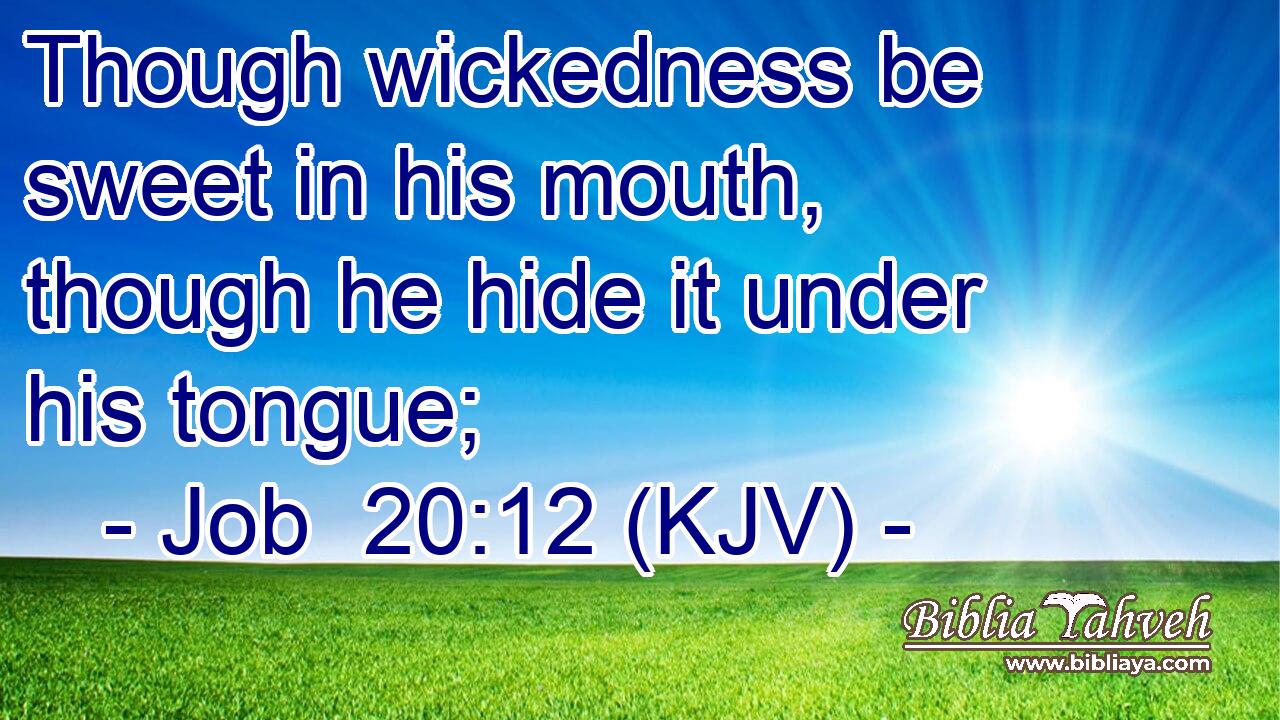 Though wickedness be sweet in his mouth, though he hide it under his tongue;