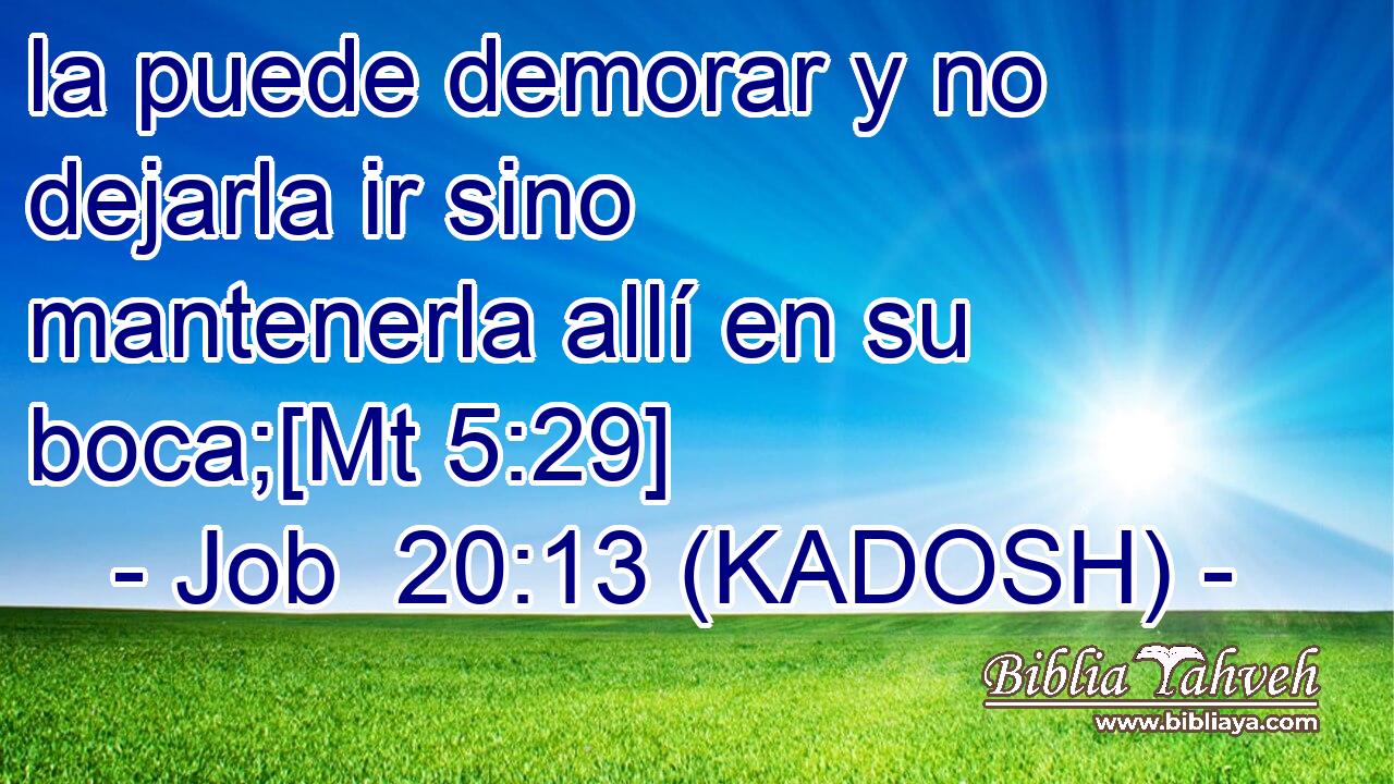  la puede demorar y no dejarla ir sino mantenerla allí en su boca;[Mt 5:29] 
