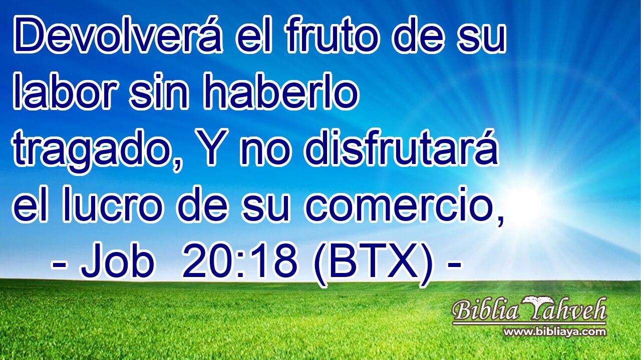Devolverá el fruto de su labor sin haberlo tragado, Y no disfrutará el lucro de su comercio,