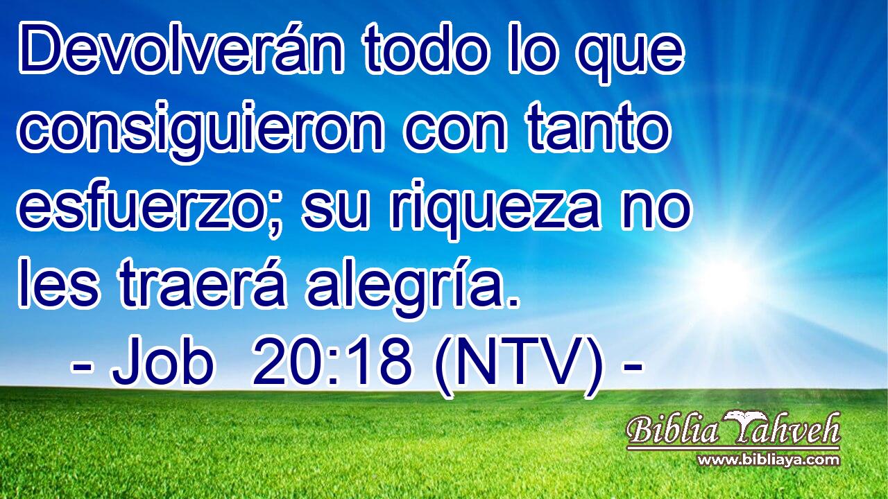 Devolverán todo lo que consiguieron con tanto esfuerzo; su riqueza no les traerá alegría.