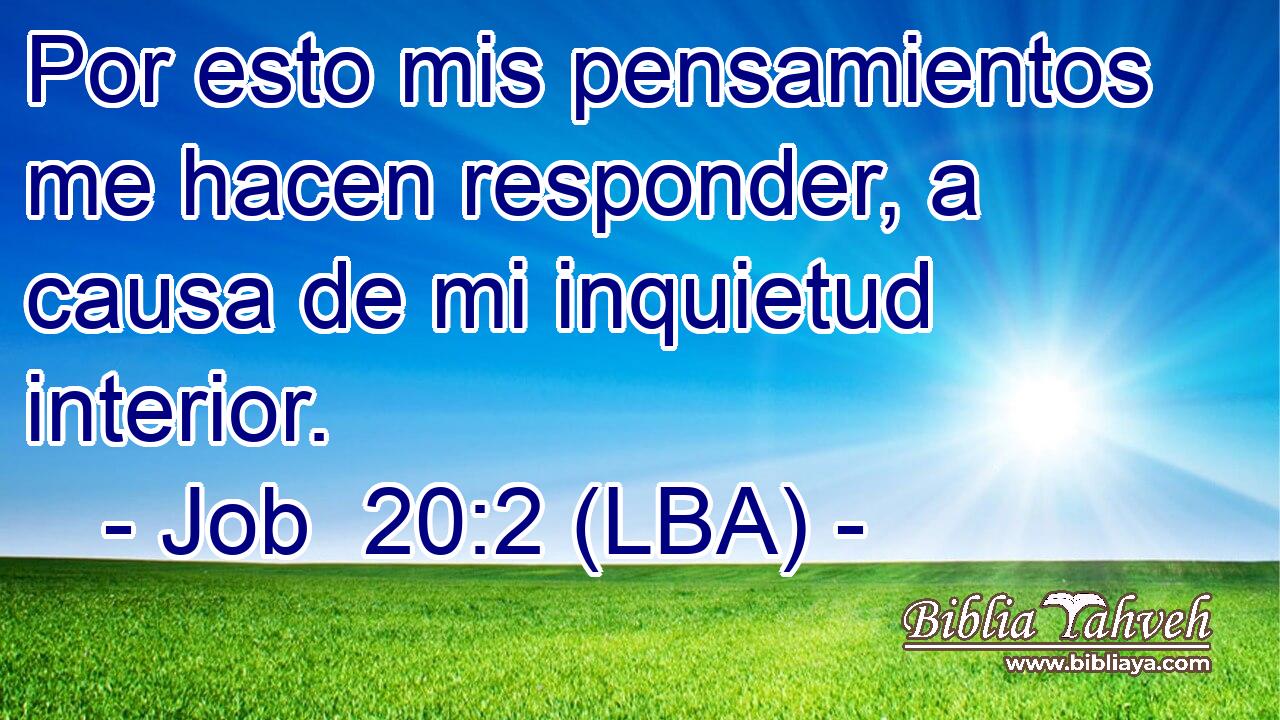 Por esto mis pensamientos me hacen responder, a causa de mi inquietud interior.