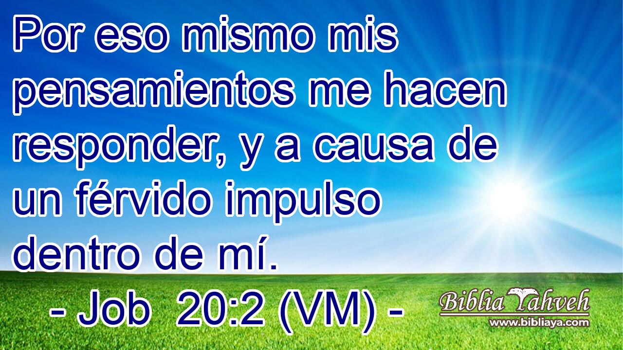  Por eso mismo mis pensamientos me hacen responder, y a causa de un férvido impulso dentro de mí. 