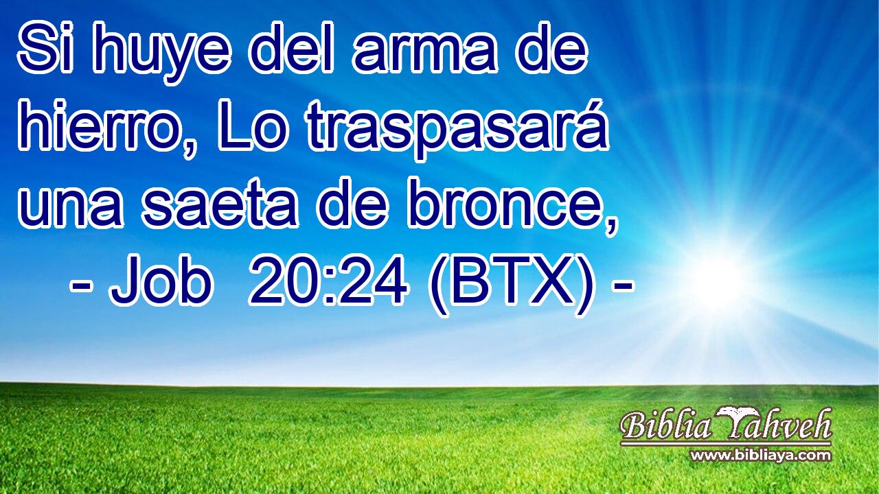 Si huye del arma de hierro, Lo traspasará una saeta de bronce,