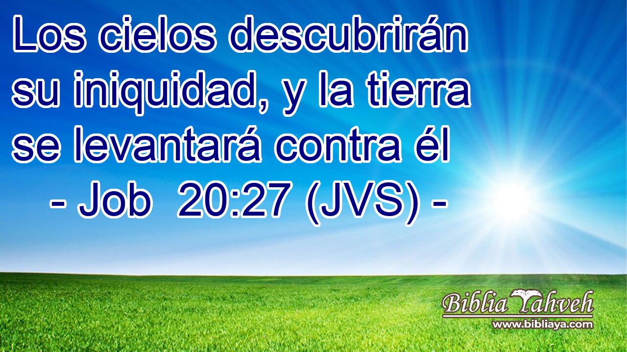 Los cielos descubrirán su iniquidad, y la tierra se levantará contra él