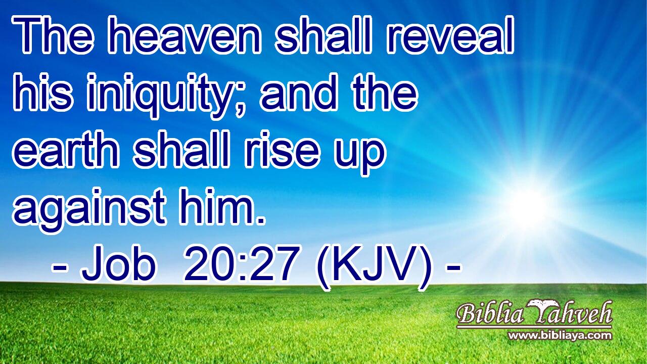 The heaven shall reveal his iniquity; and the earth shall rise up against him.