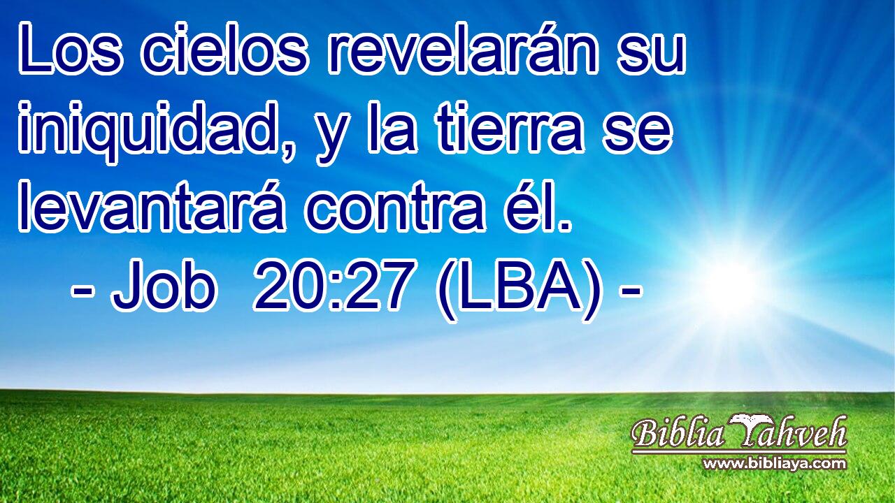 Los cielos revelarán su iniquidad, y la tierra se levantará contra él.