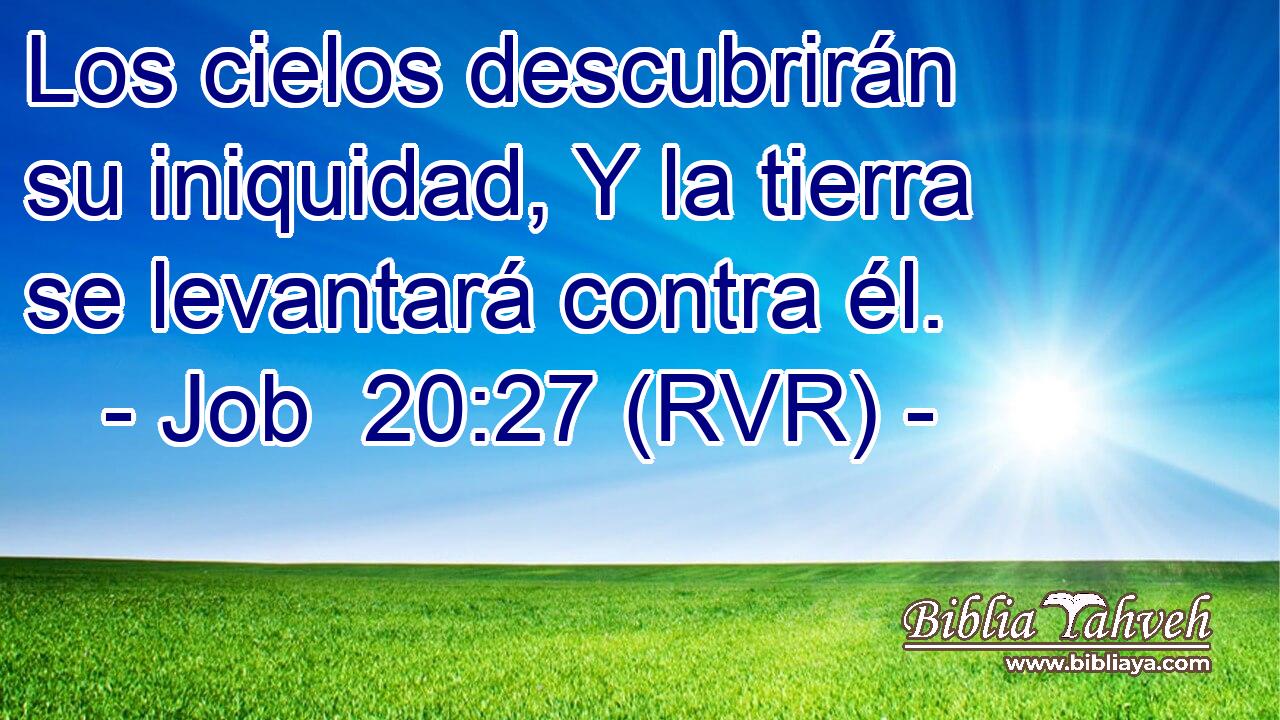 Los cielos descubrirán su iniquidad, Y la tierra se levantará contra él.