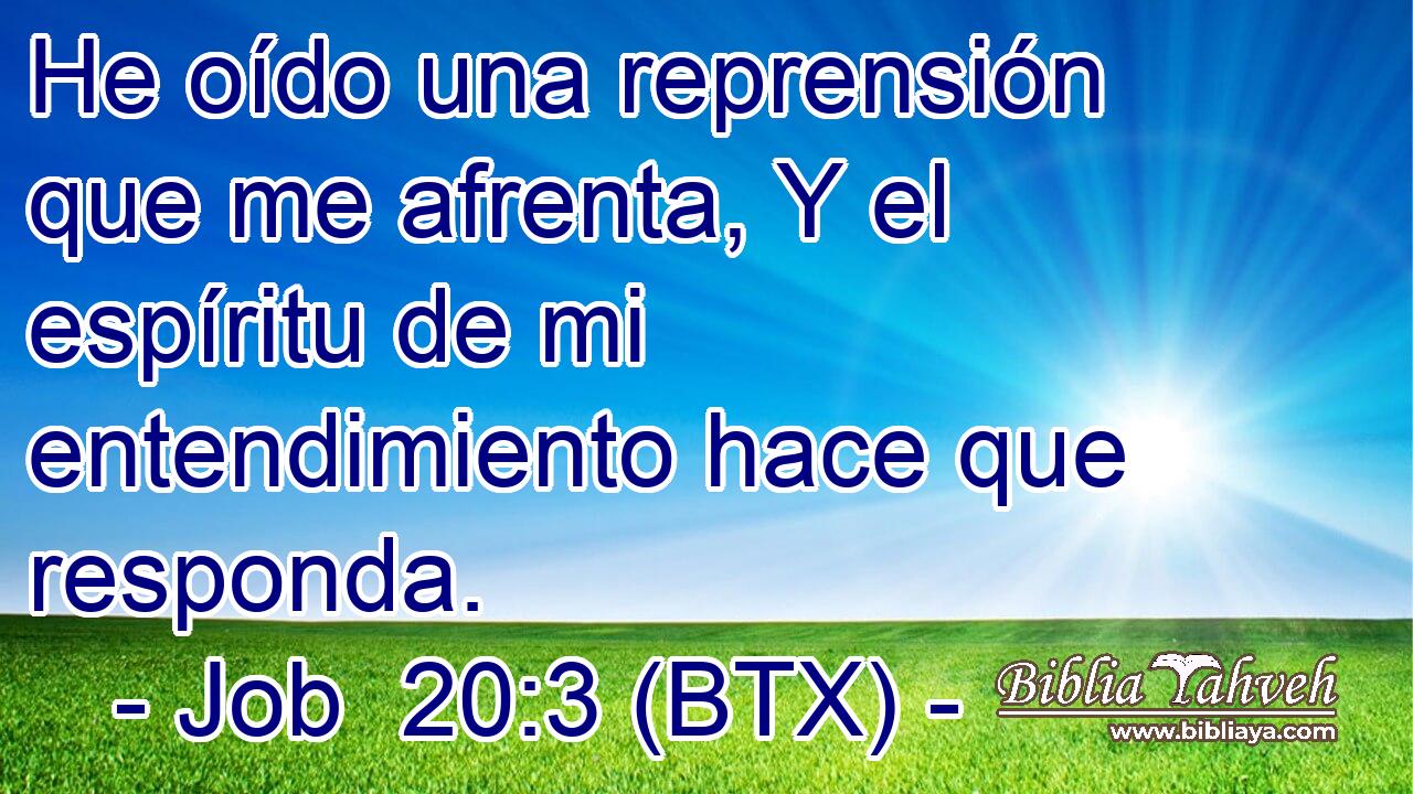 He oído una reprensión que me afrenta, Y el espíritu de mi entendimiento hace que responda.