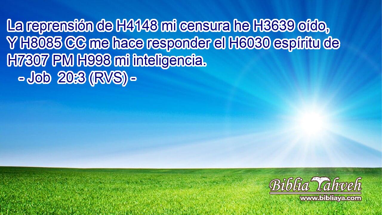 La reprensión de H4148 mi censura he H3639 oído, Y H8085 CC me hace responder el H6030 espíritu de H7307 PM H998 mi inteligencia. 