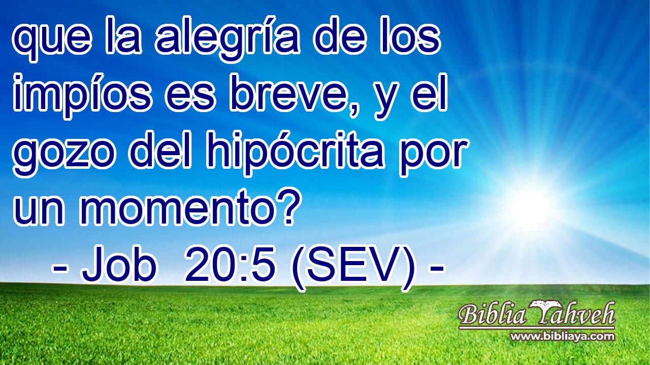 que la alegría de los impíos es breve, y el gozo del hipócrita por un momento?