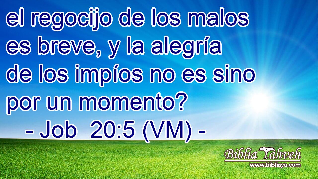  el regocijo de los malos es breve, y la alegría de los impíos no es sino por un momento? 