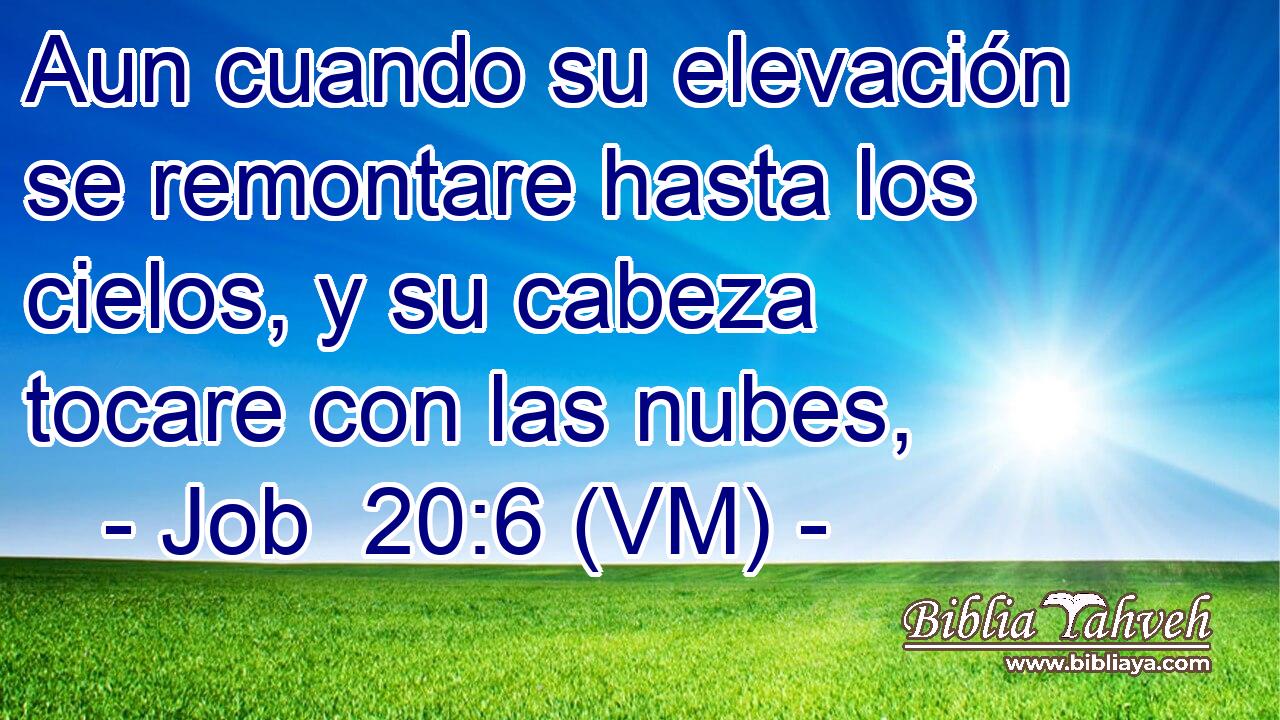  Aun cuando su elevación se remontare hasta los cielos, y su cabeza tocare con las nubes, 