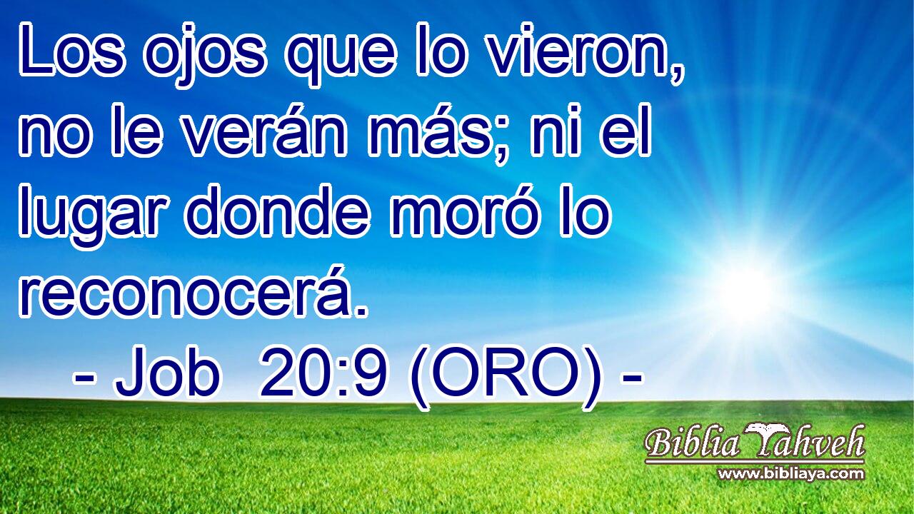  Los ojos que lo vieron, no le verán más; ni el lugar donde moró lo reconocerá. 