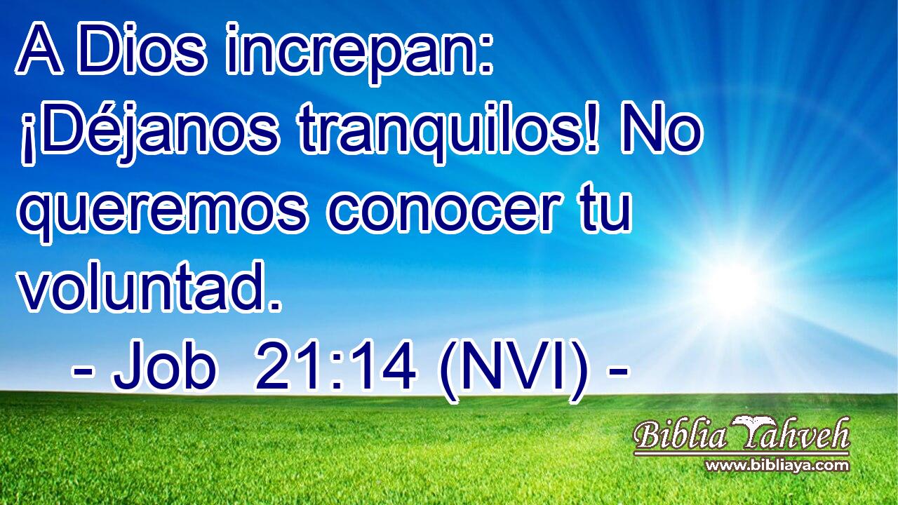  A Dios increpan: ¡Déjanos tranquilos! No queremos conocer tu voluntad. 