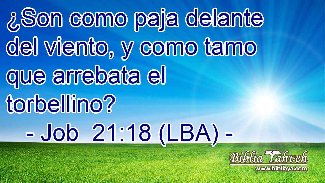 ¿Son como paja delante del viento, y como tamo que arrebata el torbellino?