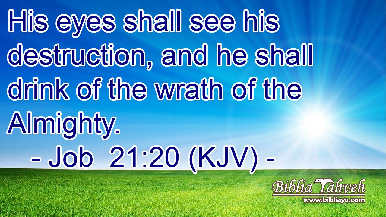 His eyes shall see his destruction, and he shall drink of the wrath of the Almighty.