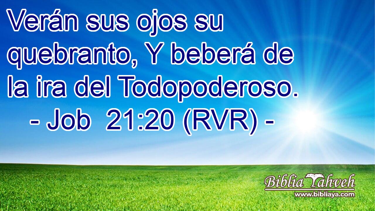 Verán sus ojos su quebranto, Y beberá de la ira del Todopoderoso.