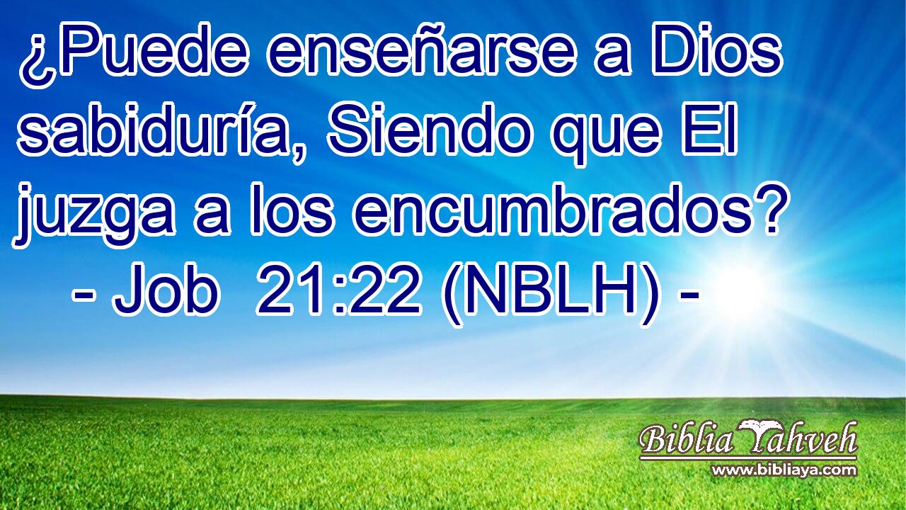  ¿Puede enseñarse a Dios sabiduría, Siendo que El juzga a los encumbrados? 