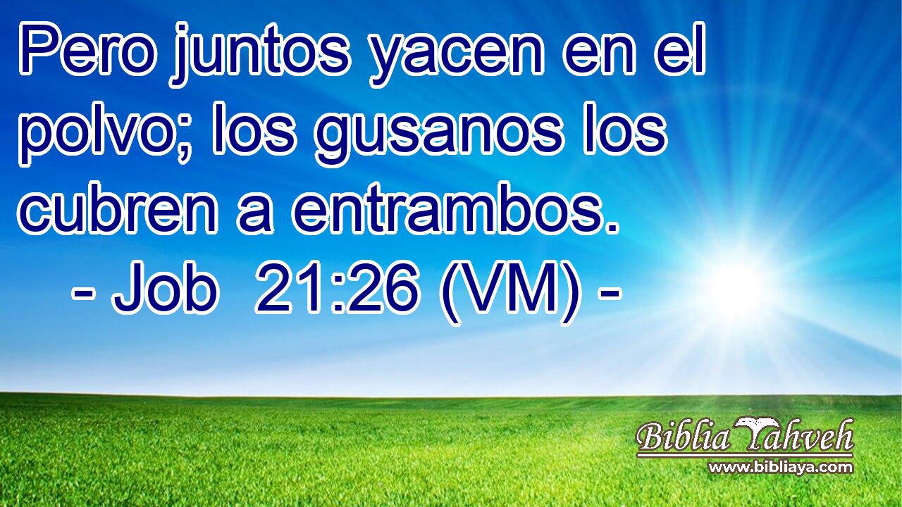  Pero juntos yacen en el polvo; los gusanos los cubren a entrambos. 