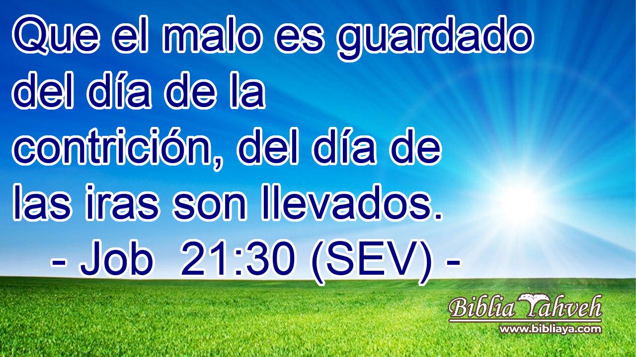 Que el malo es guardado del día de la contrición, del día de las iras son llevados.