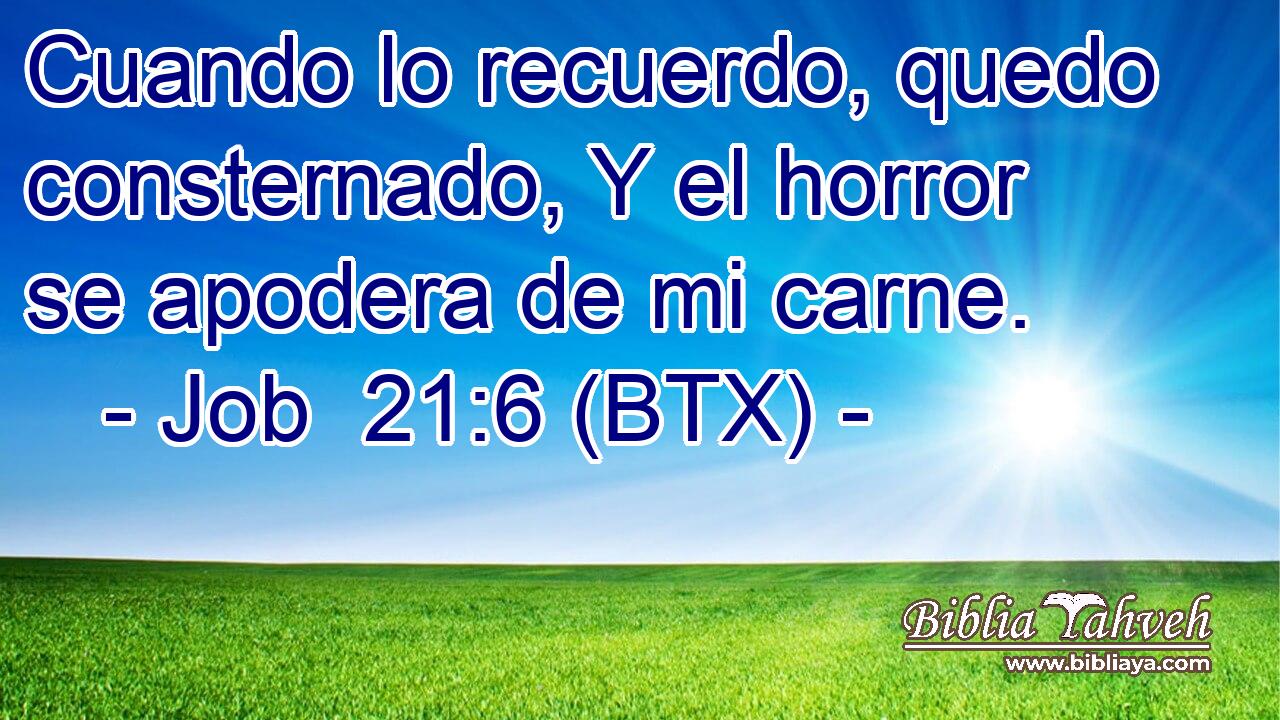 Cuando lo recuerdo, quedo consternado, Y el horror se apodera de mi carne.