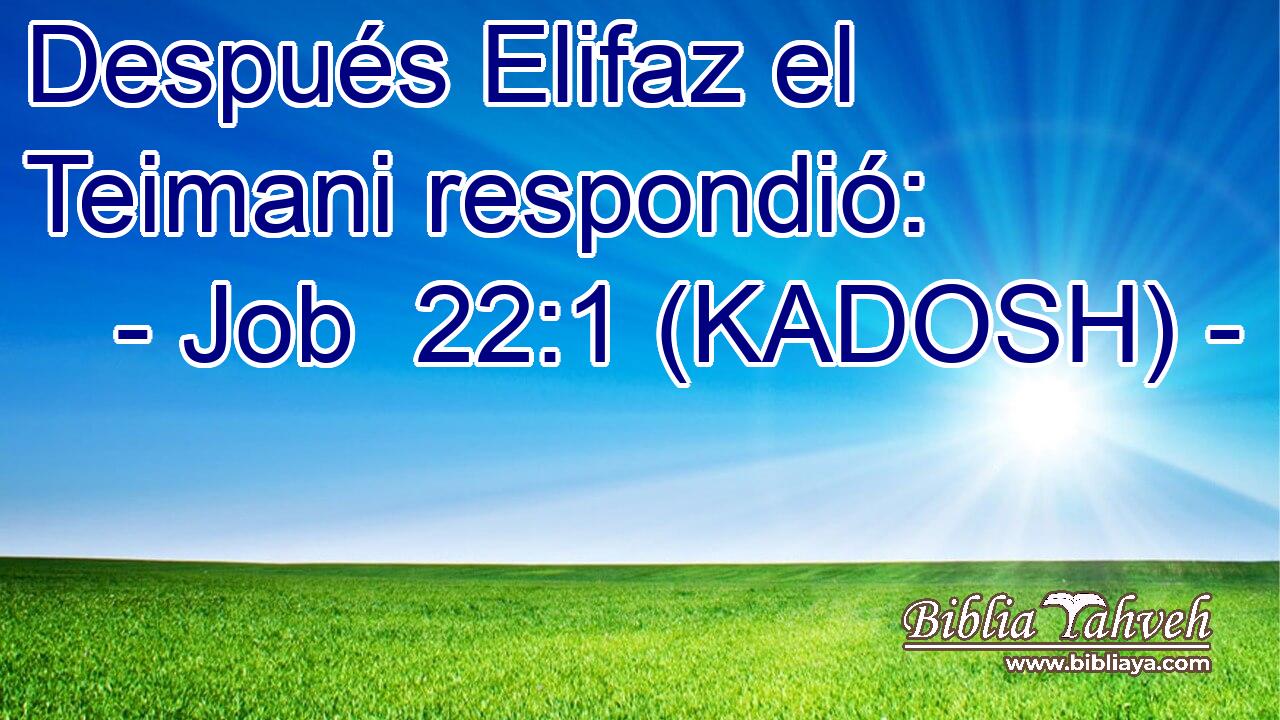  Después Elifaz el Teimani respondió: 