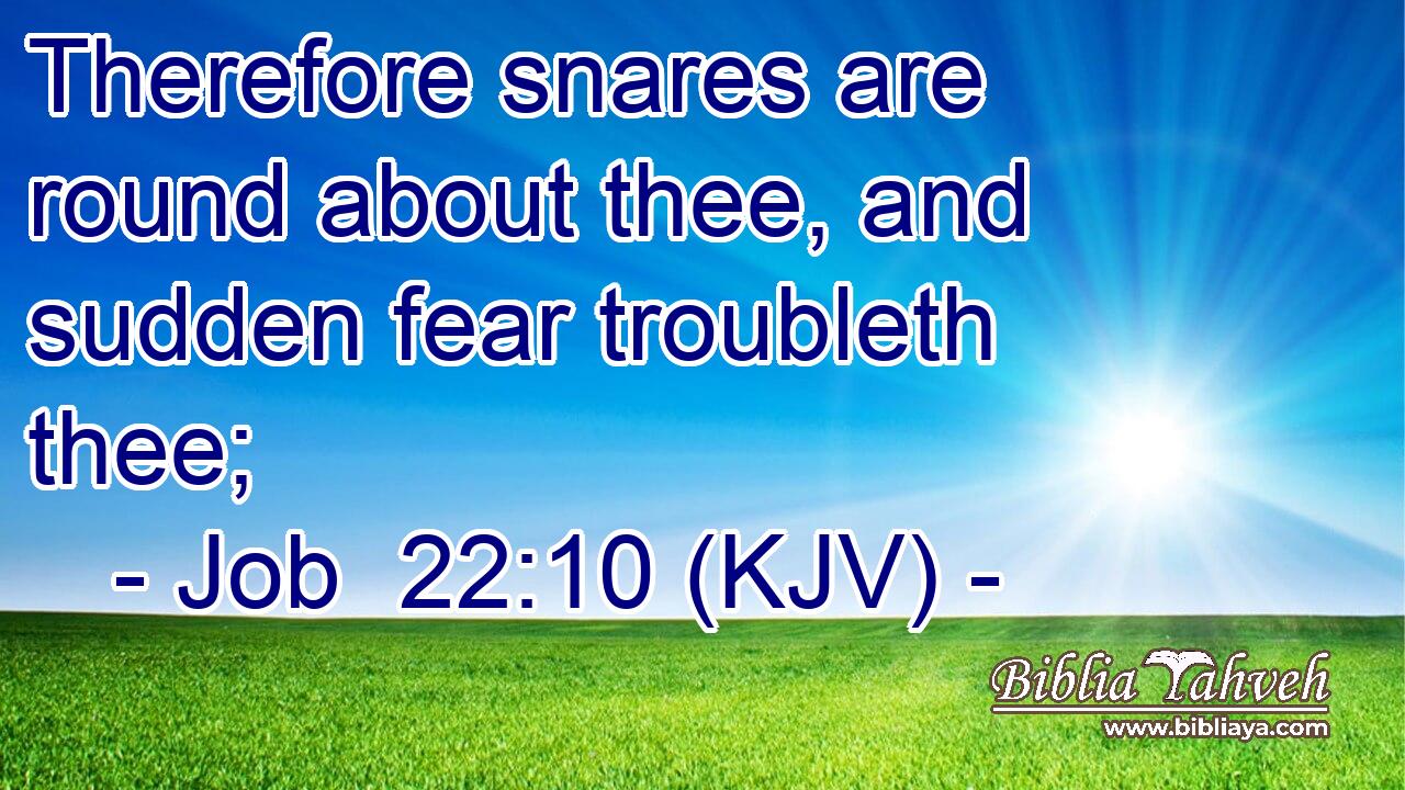 Therefore snares are round about thee, and sudden fear troubleth thee;