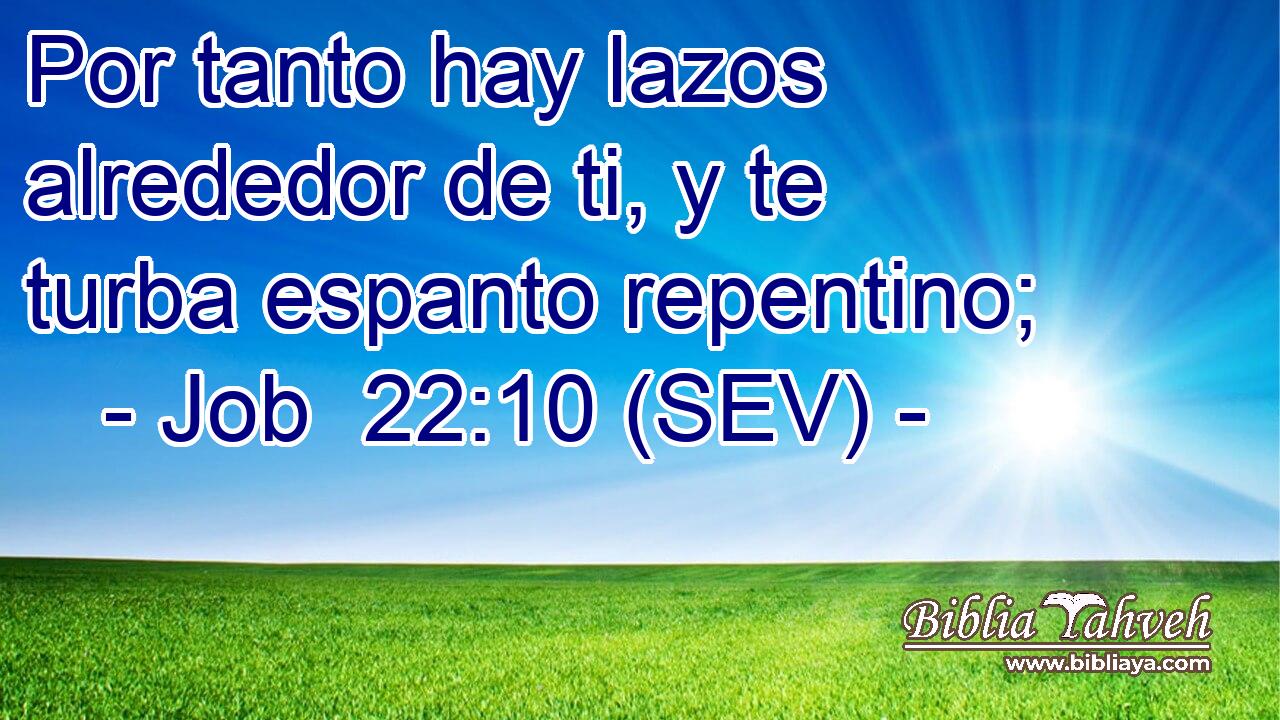 Por tanto hay lazos alrededor de ti, y te turba espanto repentino;