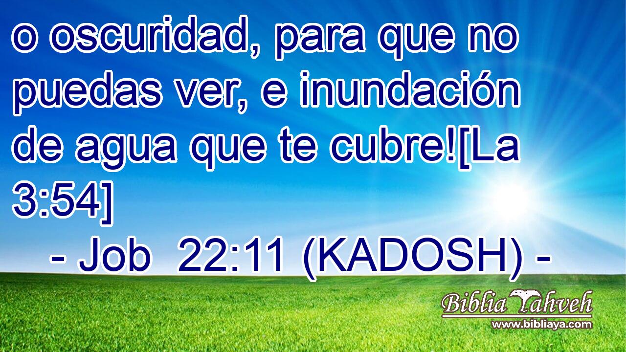  o oscuridad, para que no puedas ver, e inundación de agua que te cubre![La 3:54] 