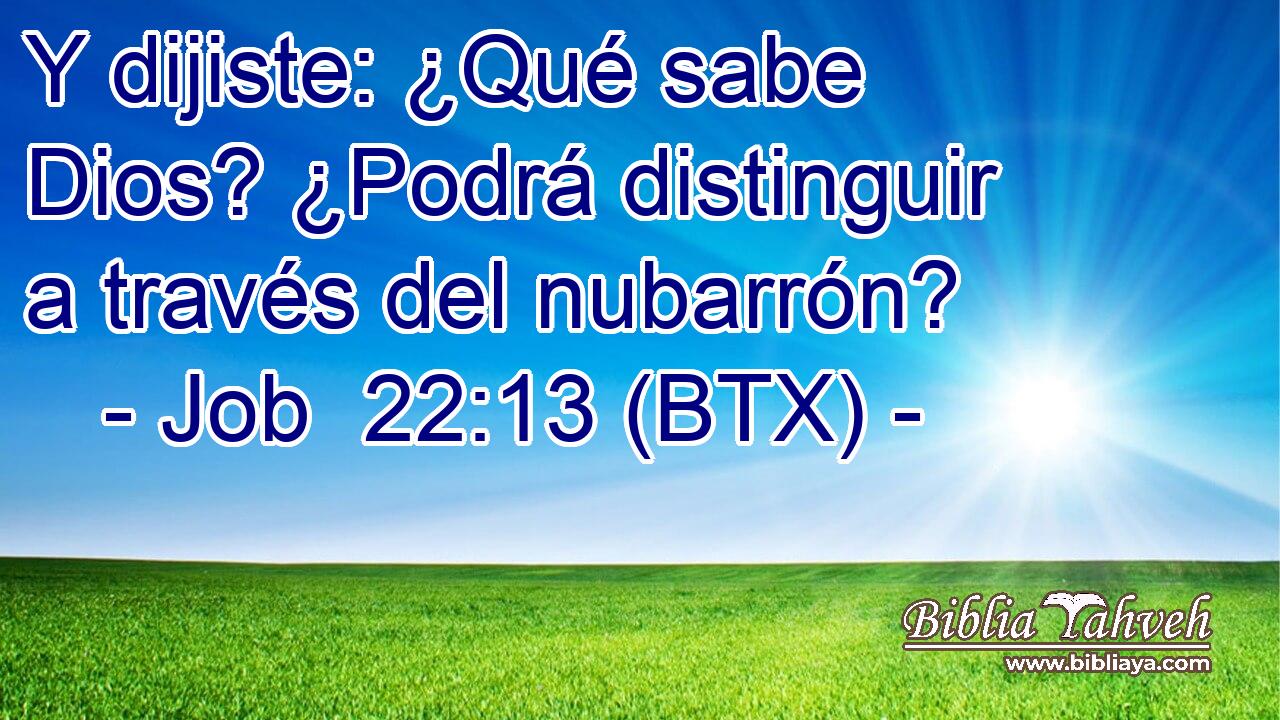 Y dijiste: ¿Qué sabe Dios? ¿Podrá distinguir a través del nubarrón?