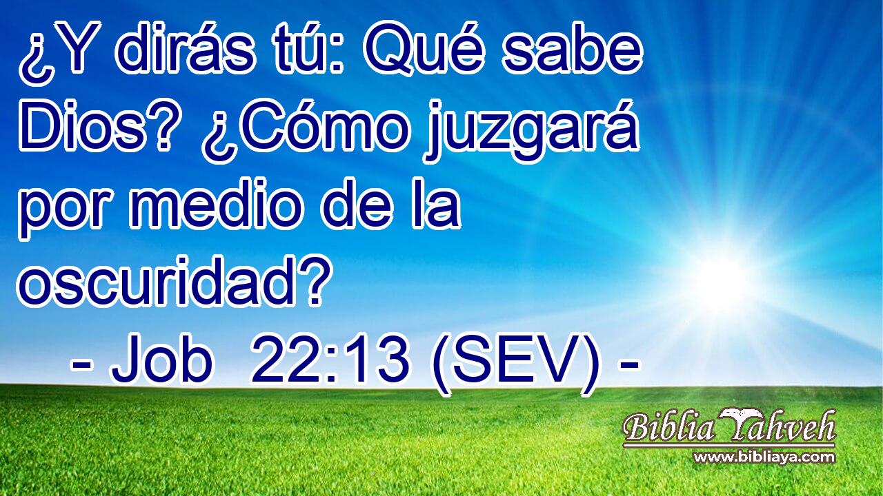 ¿Y dirás tú: Qué sabe Dios? ¿Cómo juzgará por medio de la oscuridad?