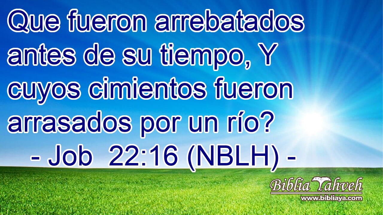  Que fueron arrebatados antes de su tiempo, Y cuyos cimientos fueron arrasados por un río? 