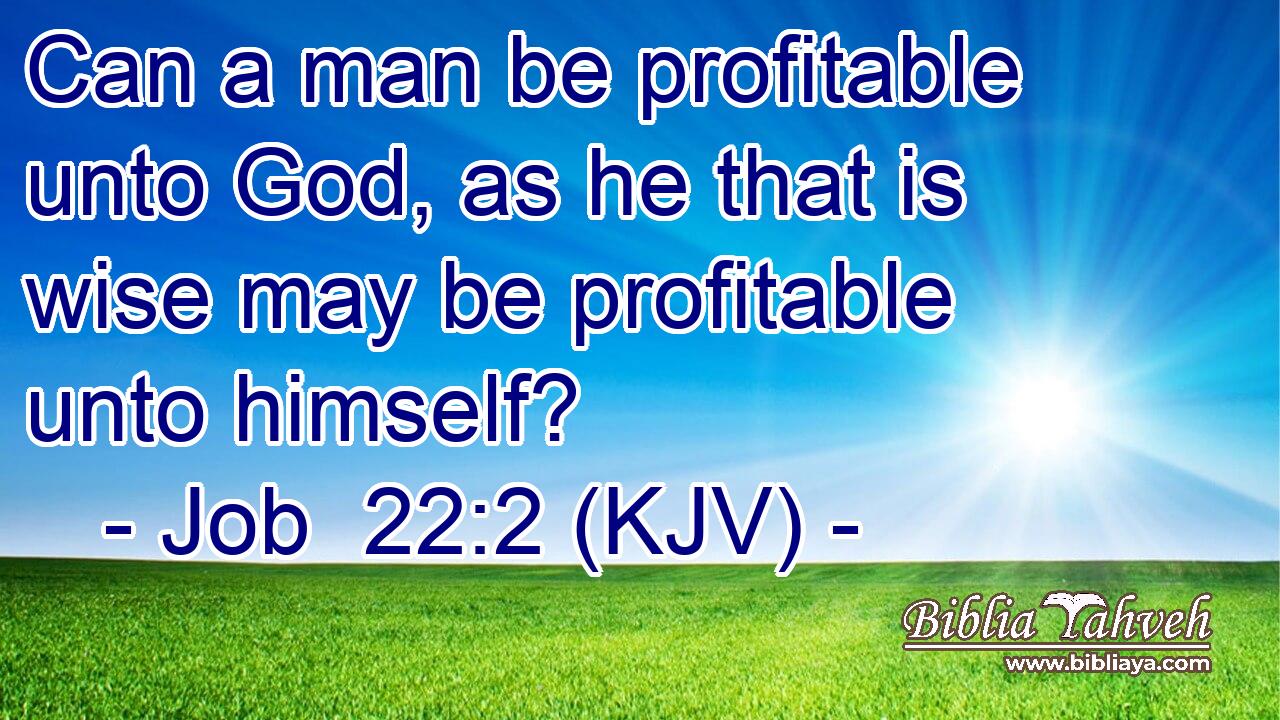 Can a man be profitable unto God, as he that is wise may be profitable unto himself?